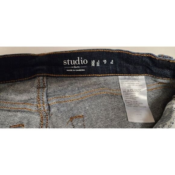 Studio By D & Co Dark Blue Denim Distressed Boot Cut Jeans Size 4 - Picture 4 of 4